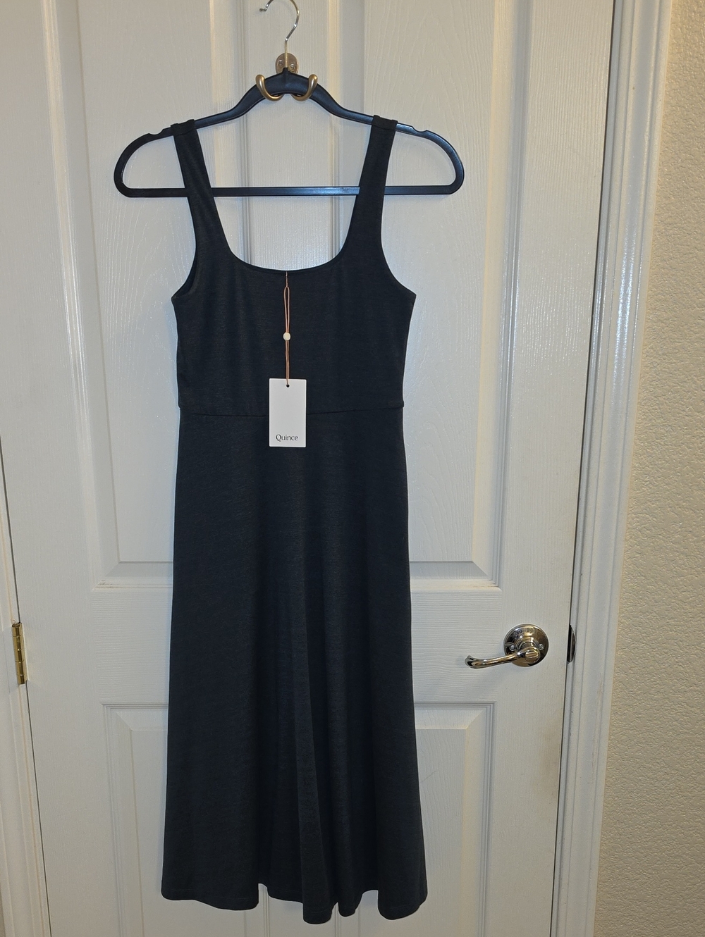 Quince Heather Green Flowknit Breeze Fit And Flare Dress
